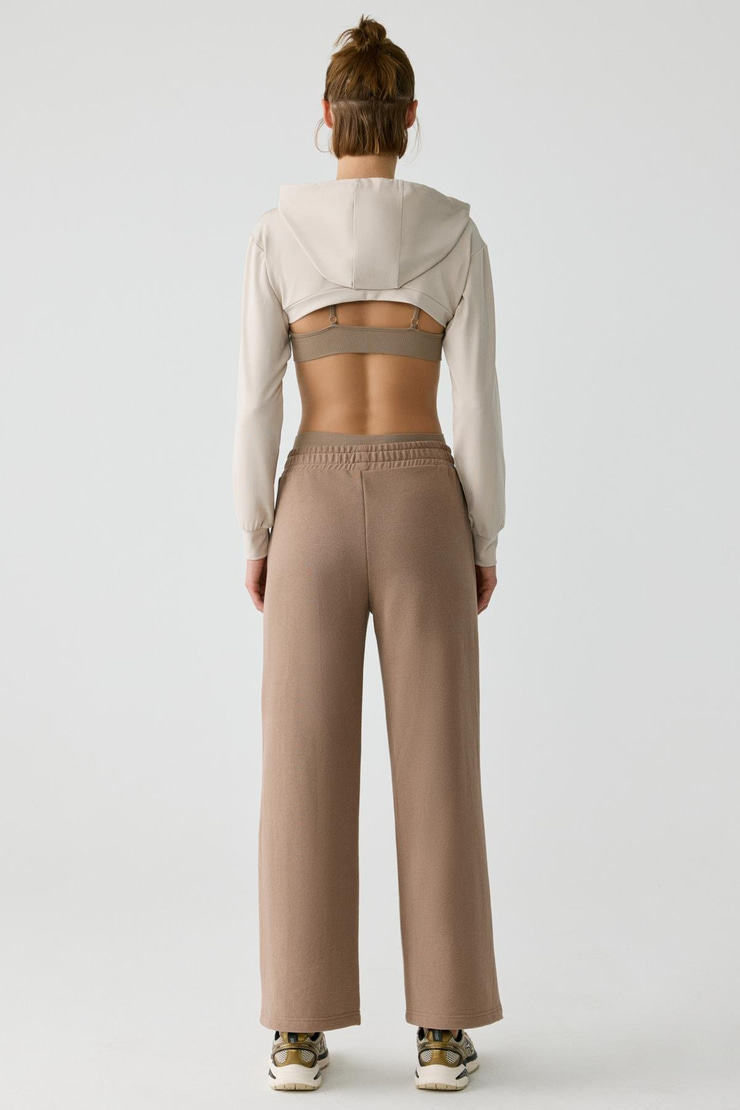 LUSSI Kadın Uzun Kollu Kapüşonlu Taş Rengi Büstiyer