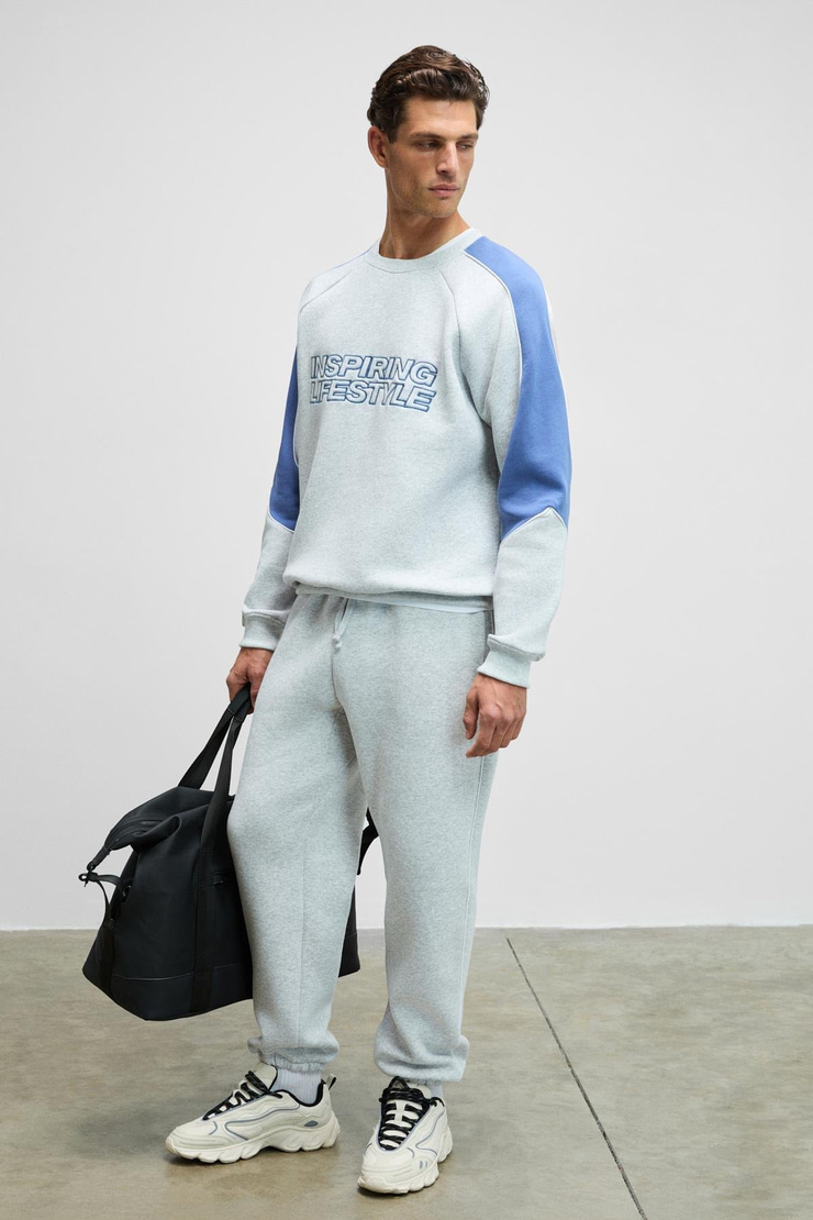 LUXER Erkek Beli Ve Paçası Lastikli Biyeli Cepleri Fermuarlı Grimelanj Eşofman Altı