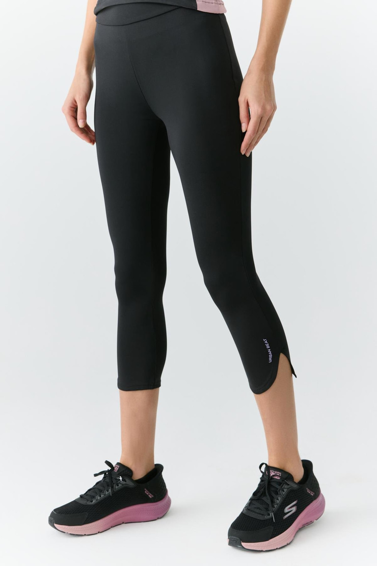 LYDIA Kadın Yırtmaç Detaylı Yumuşacık Siyah Tayt