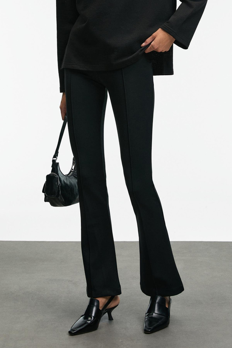 LYSAVINE Kadın Esnek Kumaşlı Slim Fit Siyah Pantolon