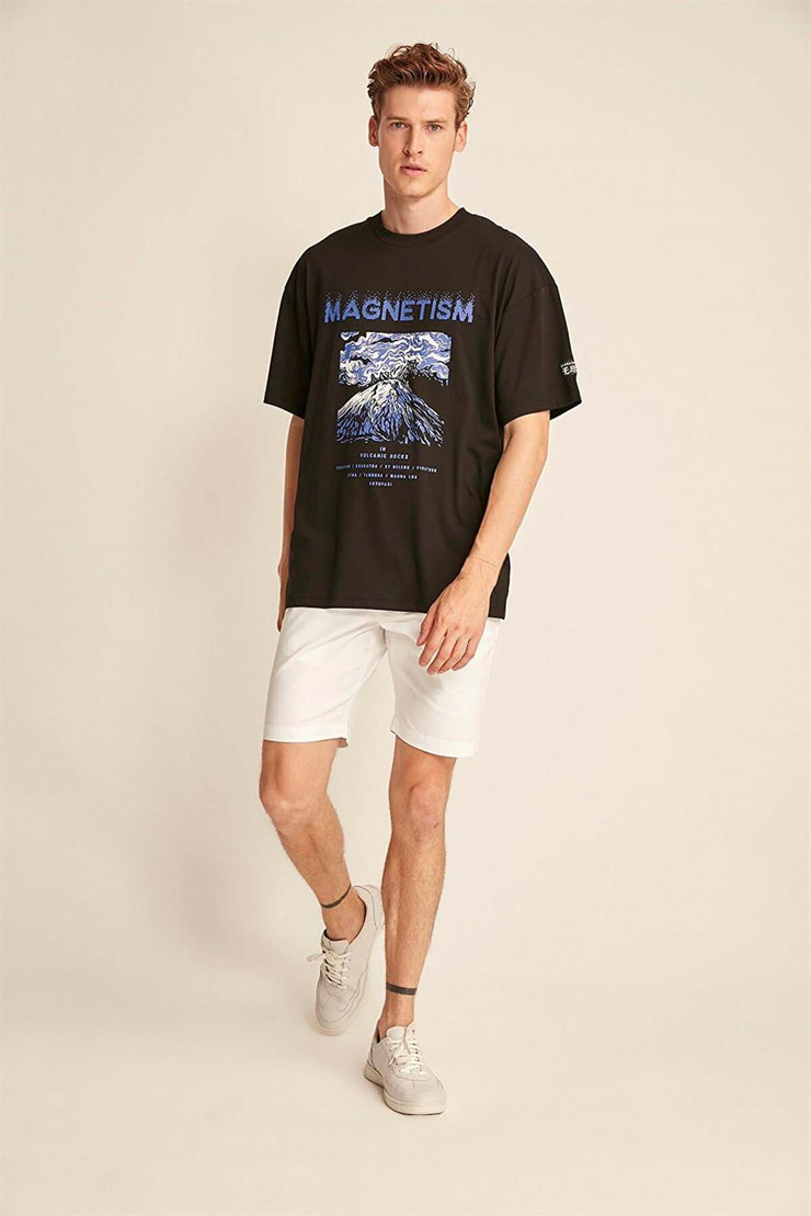 MADDOX Örme Oversize Siyah  T-Shirt