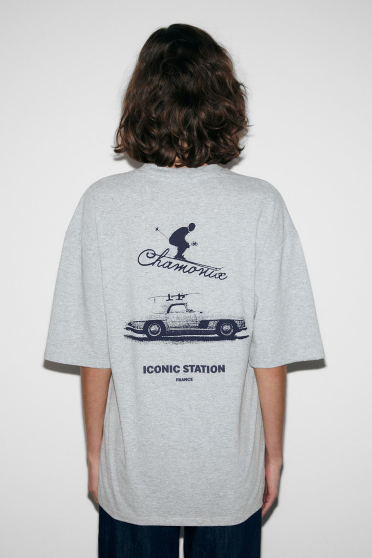 MAJER Kadın %100 Organik Pamuklu Western Tema Baskılı Regular Fit Grimelanj T-Shirt