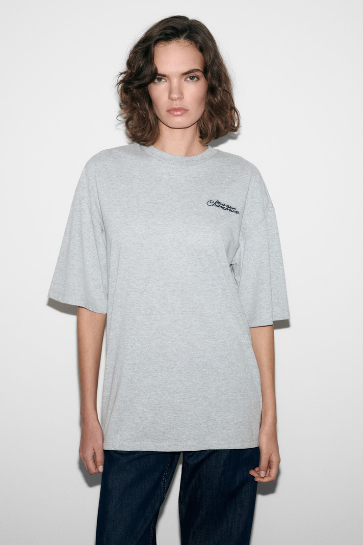 MAJER Kadın %100 Organik Pamuklu Western Tema Baskılı Regular Fit Grimelanj T-Shirt