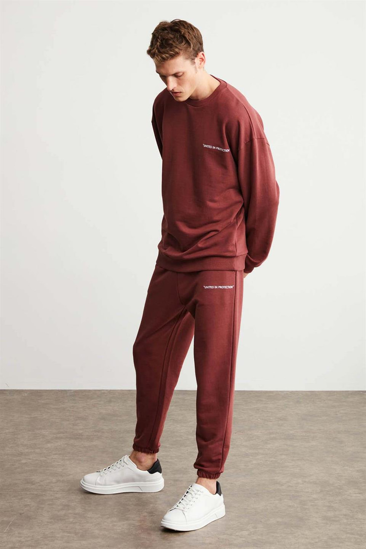 MARSHALL Örme Relaxed Bordo 2 Alt-Üst Takım