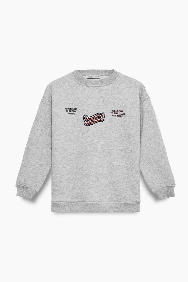 MAURY Erkek Çocuk Nakışlı Grimelanj Sweatshirt