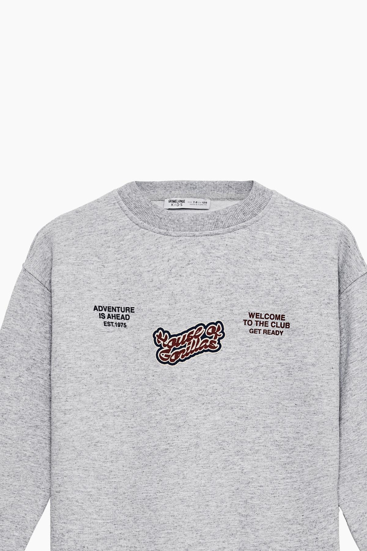 MAURY Erkek Çocuk Nakışlı Grimelanj Sweatshirt