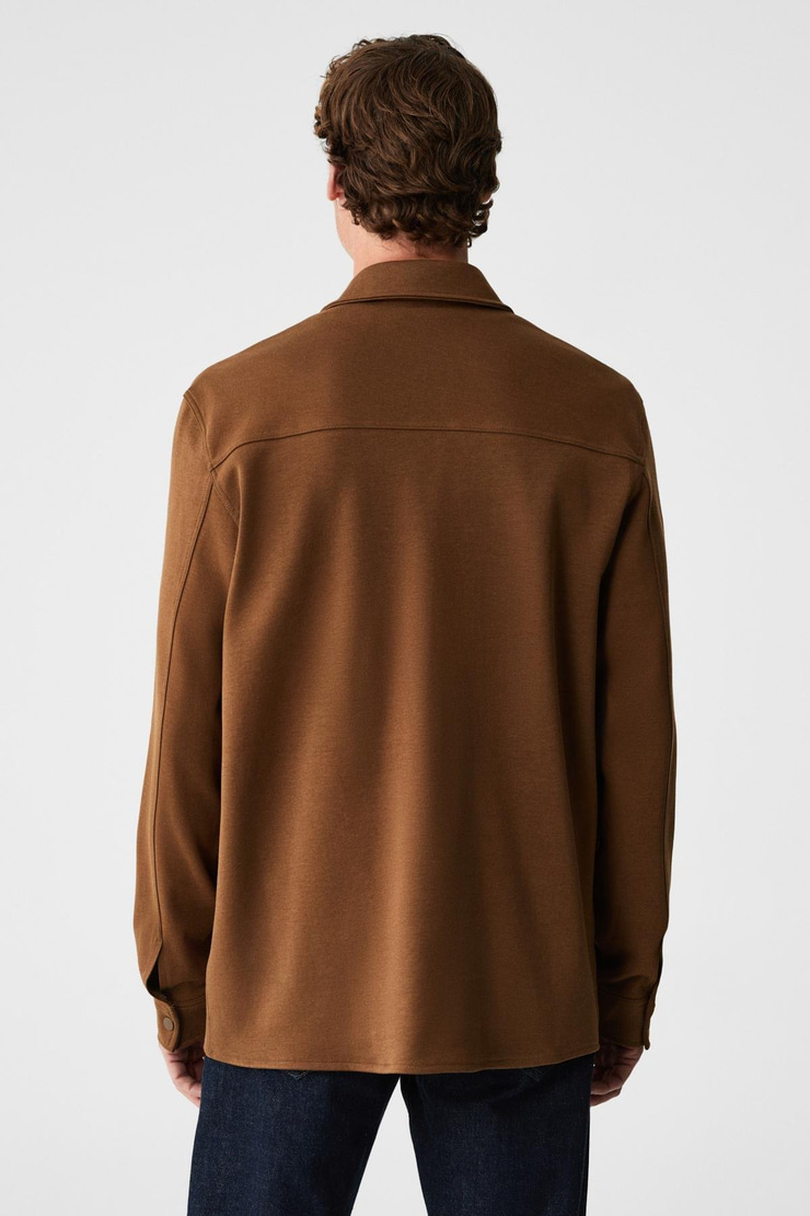 MAZE Erkek Özel Dokulu Kalın Kumaşlı Cepli Çıtçıtlı Koyu Vizon Ceket