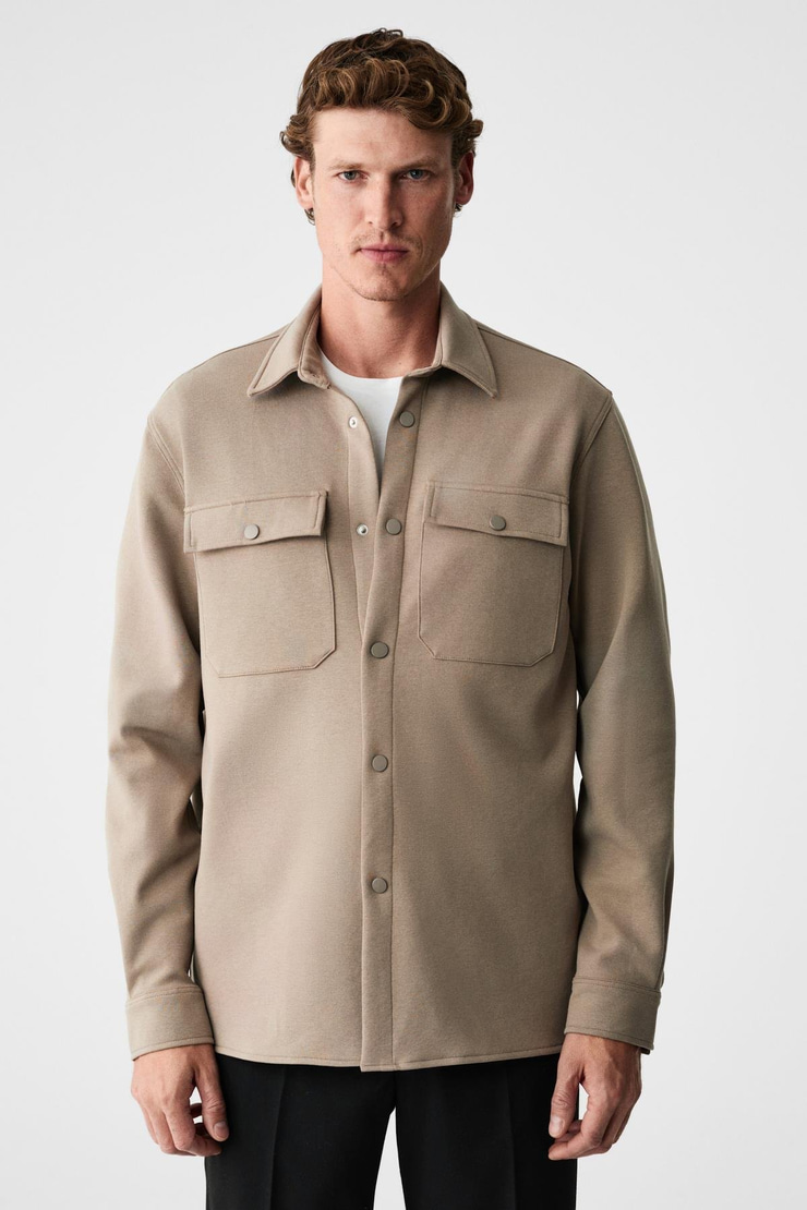 MAZE Erkek Özel Dokulu Kalın Kumaşlı Cepli Çıtçıtlı Gri Ceket