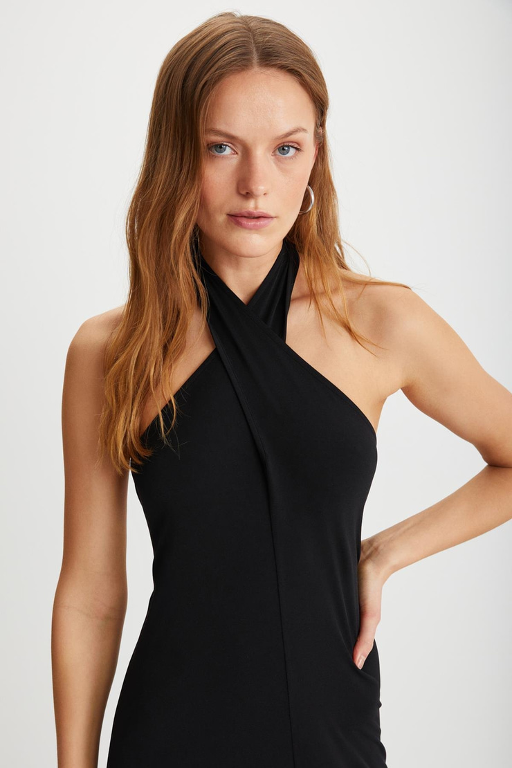 MELIORA  Relaxed Siyah Tekli Elbise