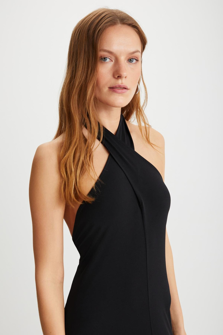 MELIORA  Relaxed Siyah Tekli Elbise