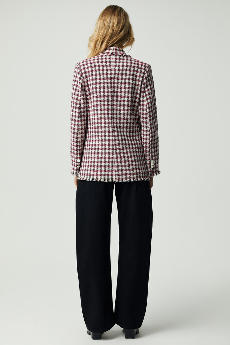 MERAN Kadın Ceket Yaka Uzun Kol Düğme Detaylı Tüvit Pembe Ceket