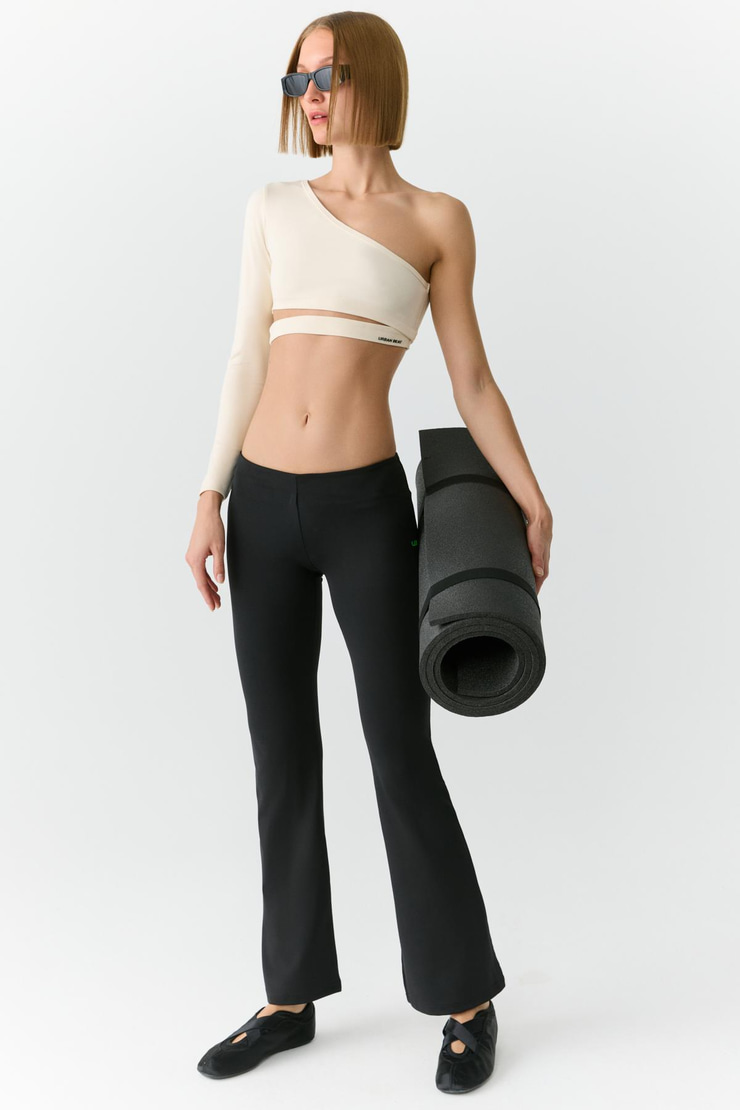 MIYA Kadın Tek Kol Açık Yaka Ekru T-Shirt