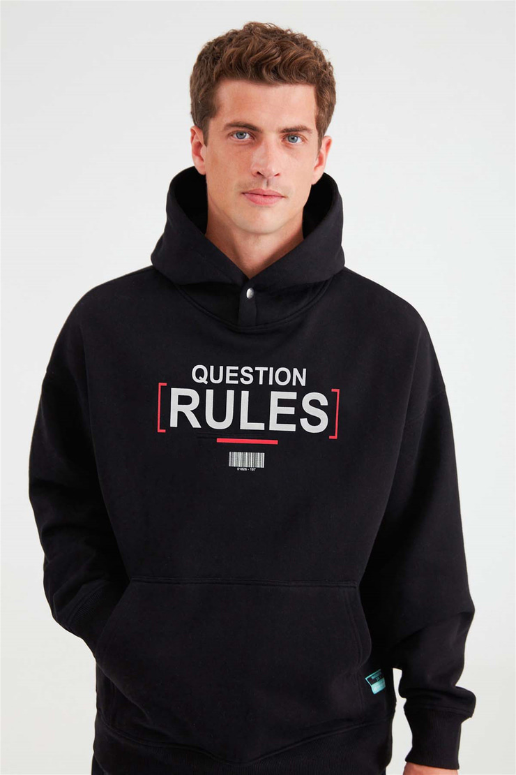 MOOD Örme Relaxed Siyah  Sweatshirt