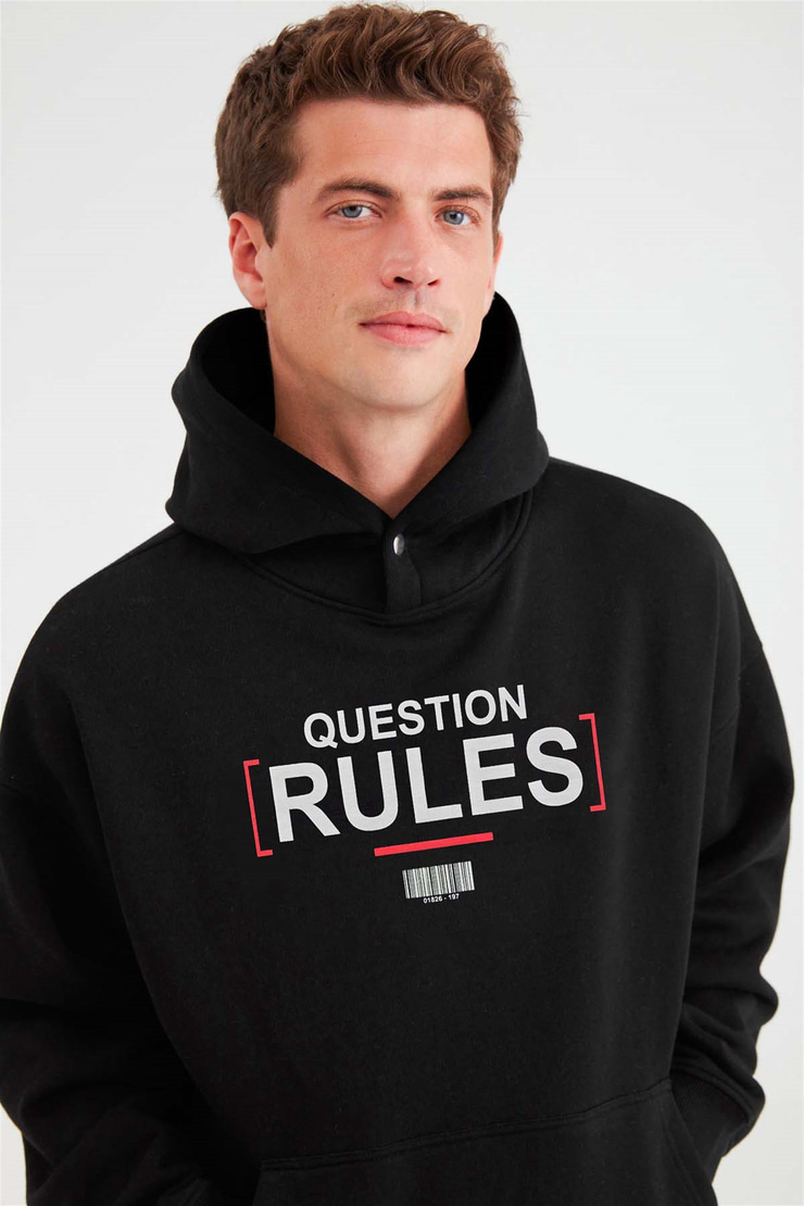 MOOD Örme Relaxed Siyah  Sweatshirt