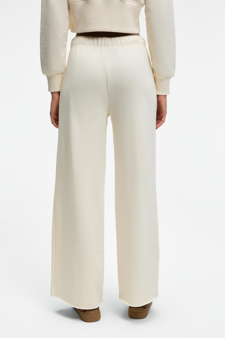 MORVELLA Kadın Nakışlı Regular Fit Ekru Eşofman Altı