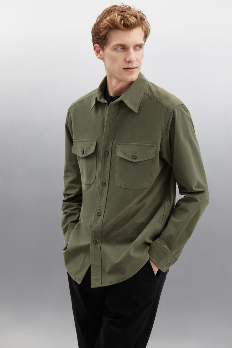 NADER  Regular Haki Tekli Ceket