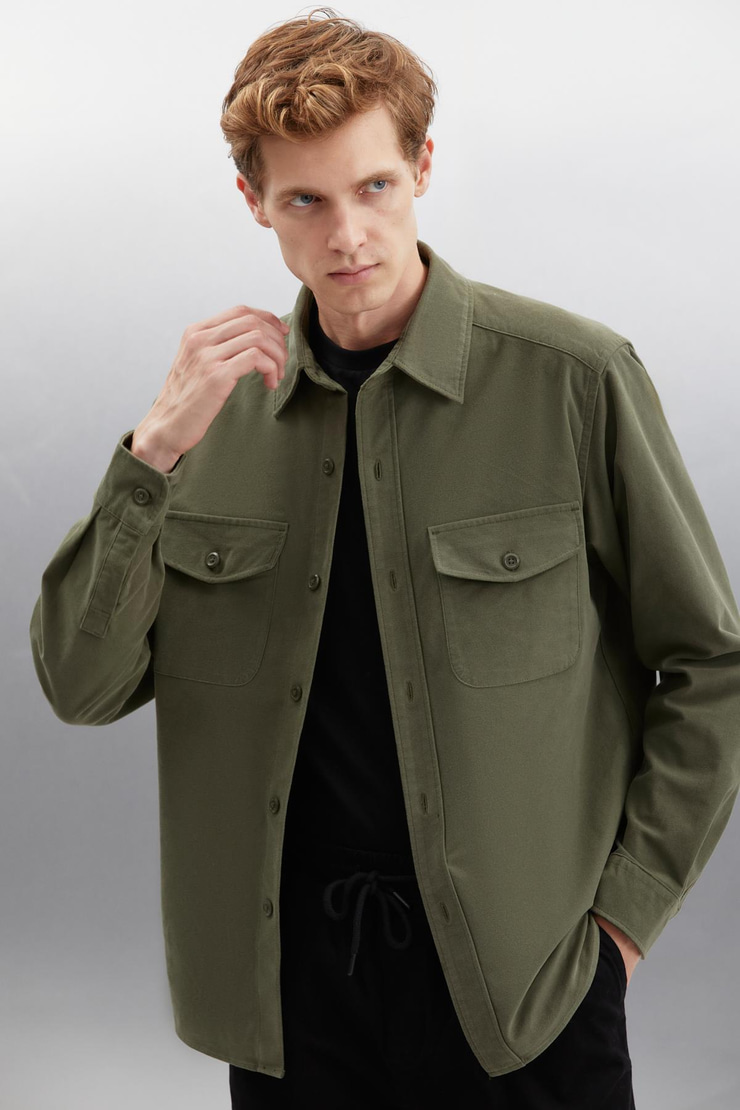 NADER  Regular Haki Tekli Ceket