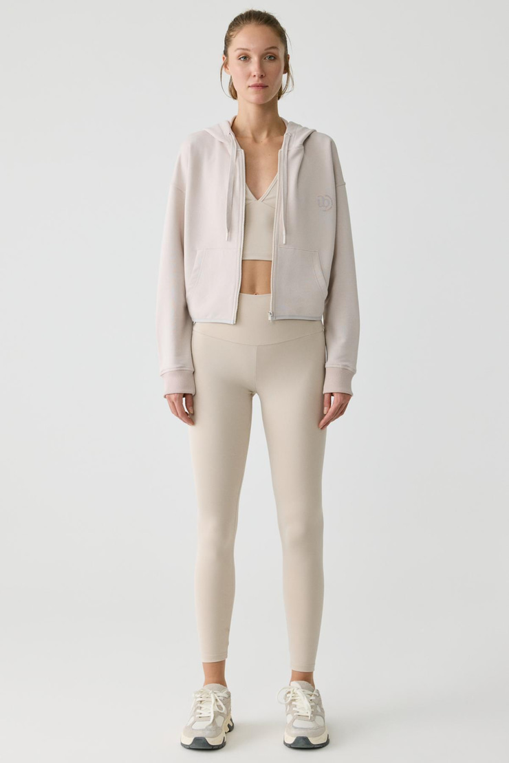 NANA Kadın Toparlayıcı Yüksek bel Strech Sportwear Taş Rengi Tayt