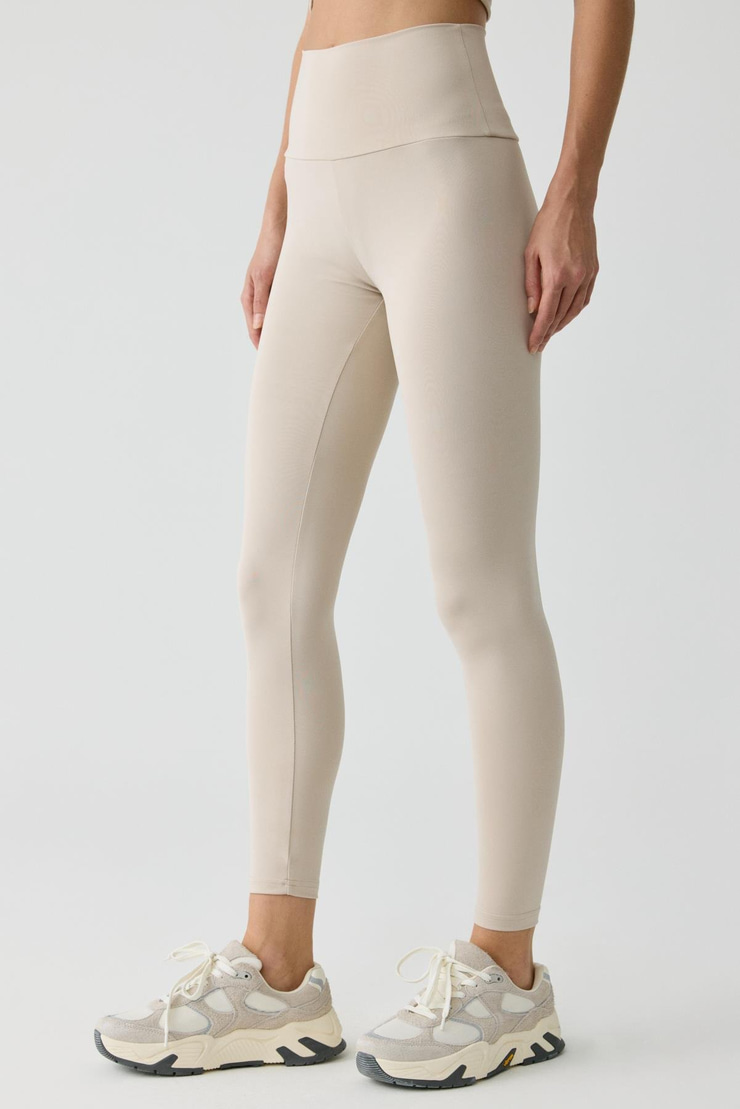 NANA Kadın Toparlayıcı Yüksek bel Strech Sportwear Taş Rengi Tayt