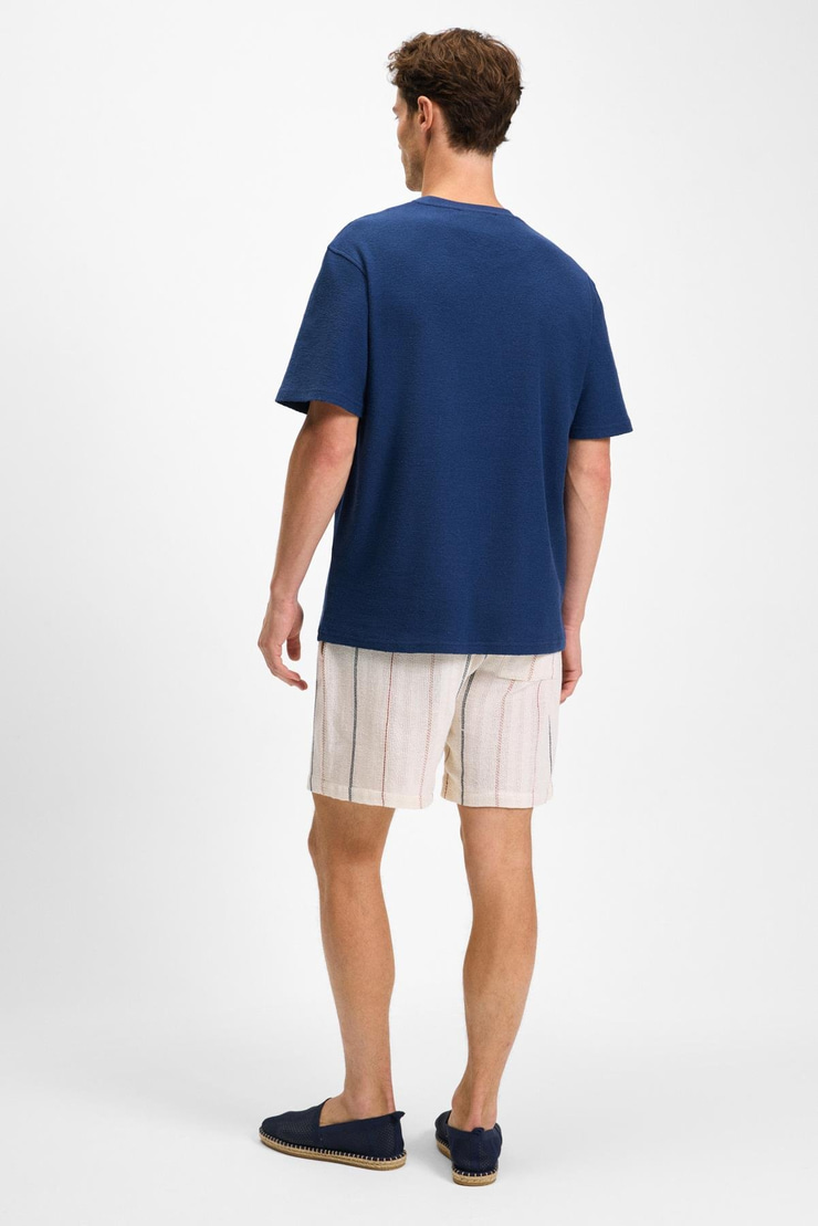 NOIR Erkek%100 Organik Pamuk  Bisiklet Yaka Kısa Kol Regular Lacivert T-Shirt