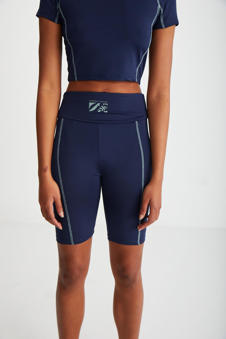 NOLWEEN   Lacivert Tekli Şort