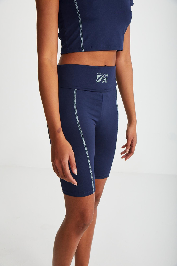 NOLWEEN   Lacivert Tekli Şort