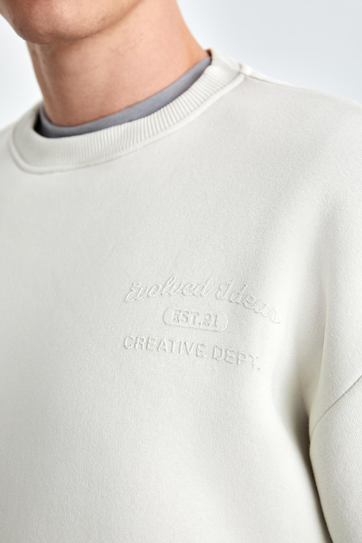 NOTTINGHAM Erkek 2'Li Set Relaxed Organik Pamuk İçi Şardonlu Taş Rengi Eşofman Takımı