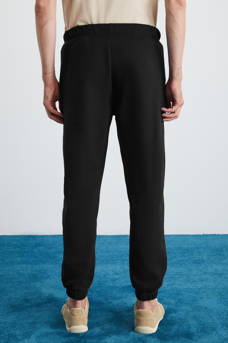 NOTTINGHAM Erkek 2'Li Set Relaxed Organik Pamuk İçi Şardonlu Siyah Eşofman Takımı