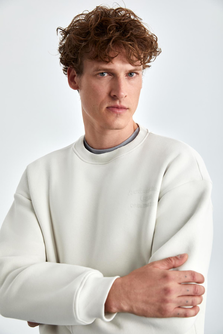 NOTTINGHAM Erkek 2'Li Set Relaxed Organik Pamuk İçi Şardonlu Taş Rengi Eşofman Takımı