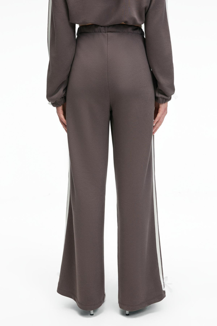 NYRELLA Kadın Oversize Yanları Cepli Yan Şeritli Rahat Kesim Antrasit Eşofman Altı