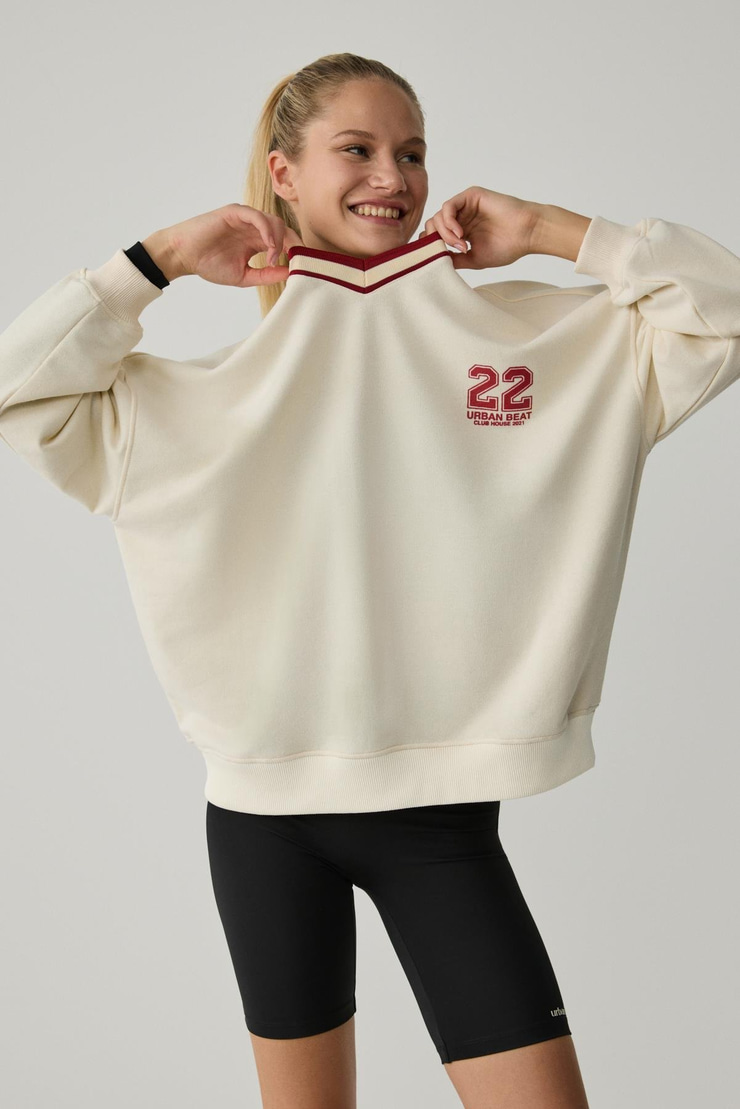 OGANNA Kadın Ekru Sweatshirt