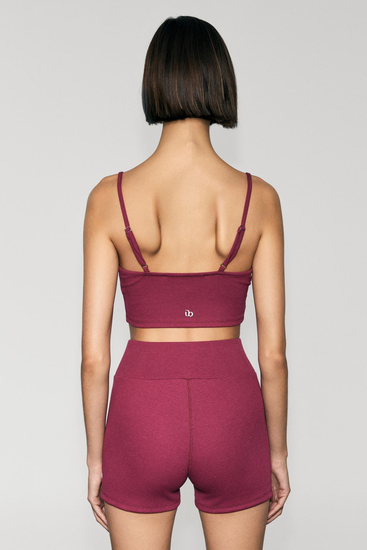 ONIRA Kadın Yumuşak Ve Esnek Kumaşlı Baskı Detaylı Sporcu Bordo Şort