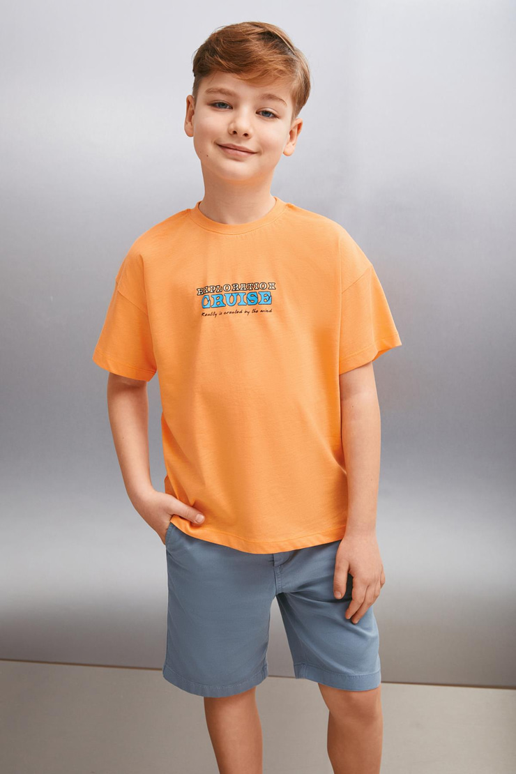 ORAN  Regular Somon Tekli T-Shirt