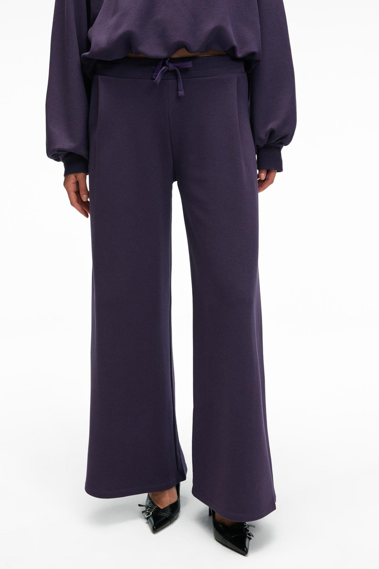 ORMIRA Kadın Oversize Fit Yanları Cepli Lastikli Bel Mor Eşofman Altı