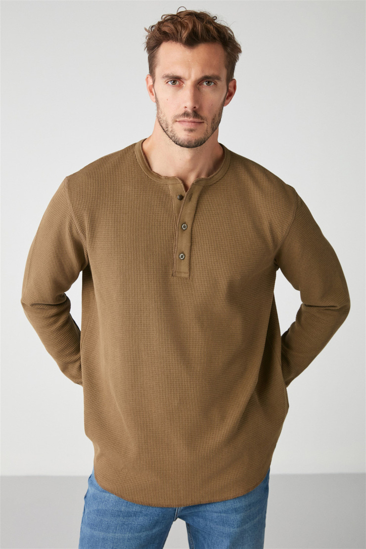 PATRICK Örme Regular Haki  T-Shirt