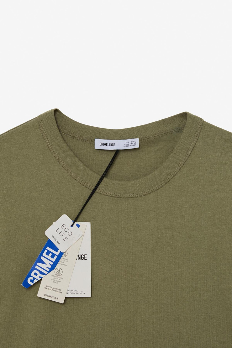 PELTZ Erkek Relaxed Bisiklet Yaka Kısa Kollu Haki T-Shirt