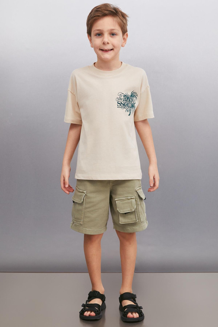 PERTH  Regular Bej Tekli T-Shirt