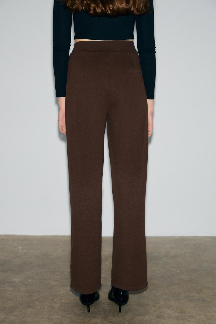 PHALIERA Kadın Esnek Kumaşlı Rahat Kalıp Cırt Kapamalı Koyu Kahverengi Pantolon
