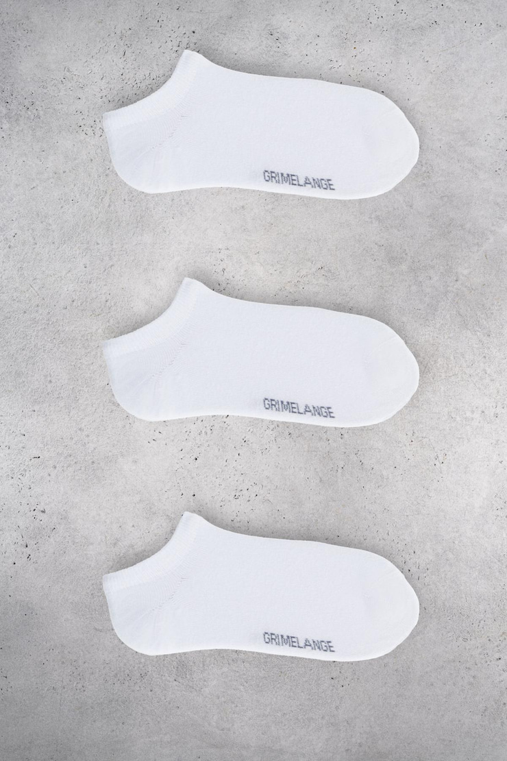 PHARAZON Erkek Organik Pamuklu 3 Lü Paket Beyaz Çorap