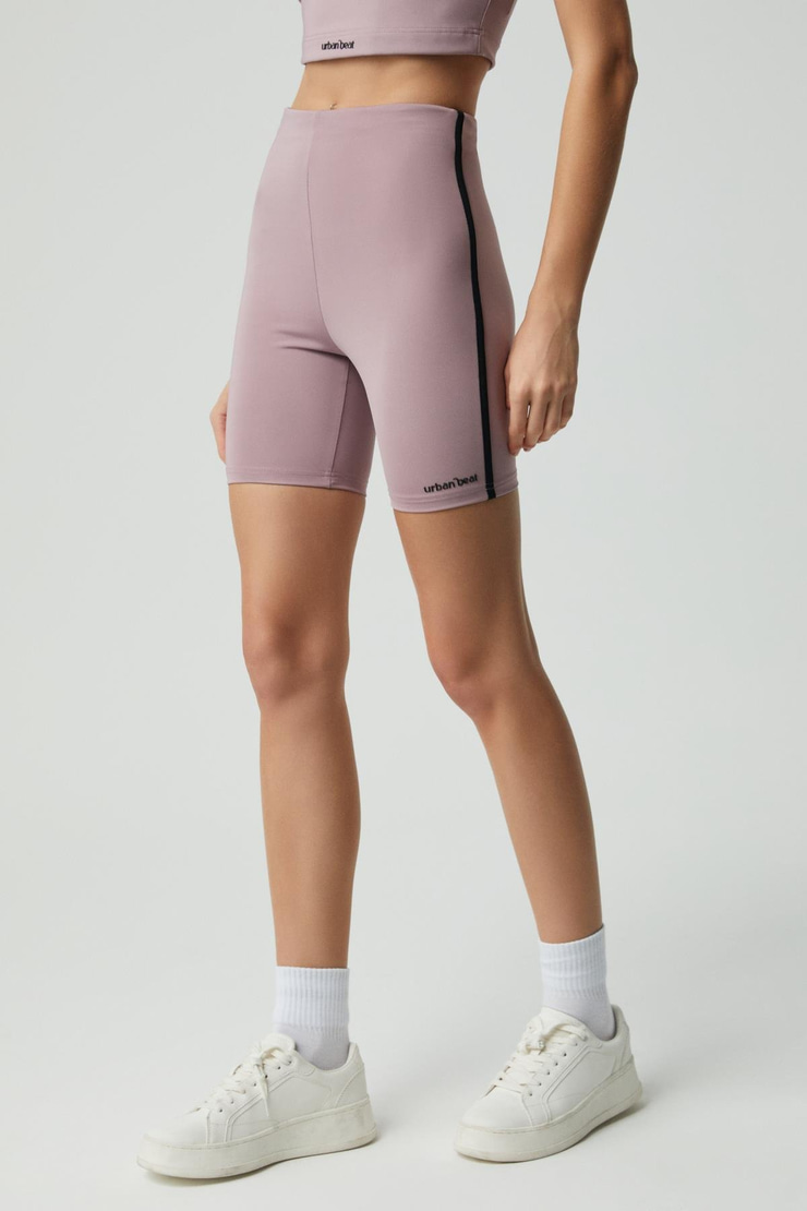 PHARSA Kadın Şerit Biyeli Yumuşacık Gül Kurusu Şort