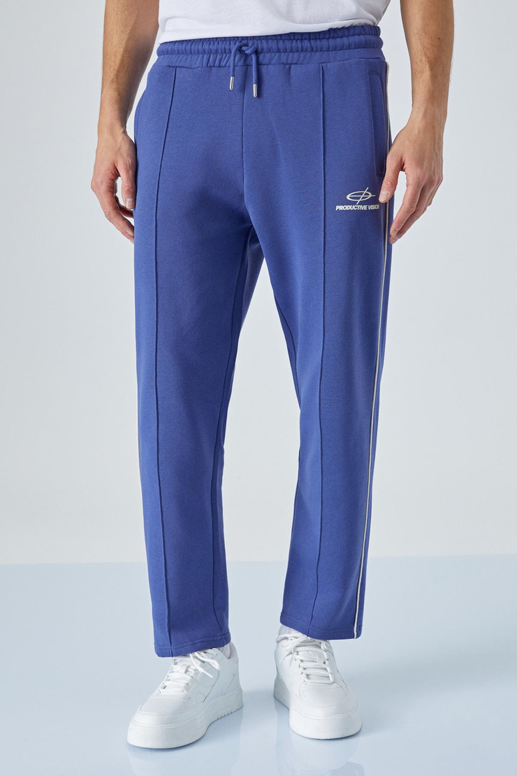 PING Erkek Bisiklet Yaka Relaxed Önü Baskı Detaylı Beli Lastikli Lacivert Eşofman Takımı