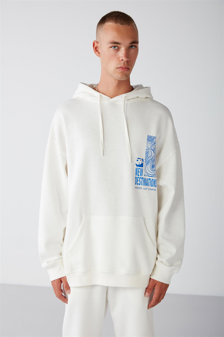 PROCESS Örme Oversize Ekru  Sweatshirt