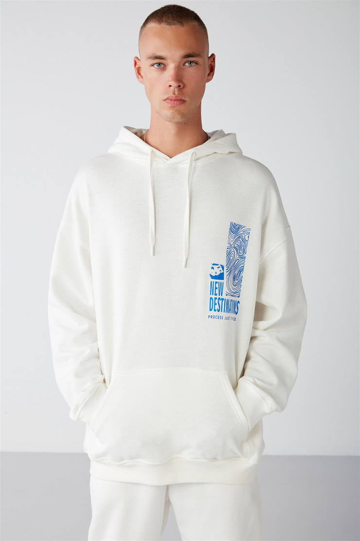 PROCESS Örme Oversize Ekru  Sweatshirt