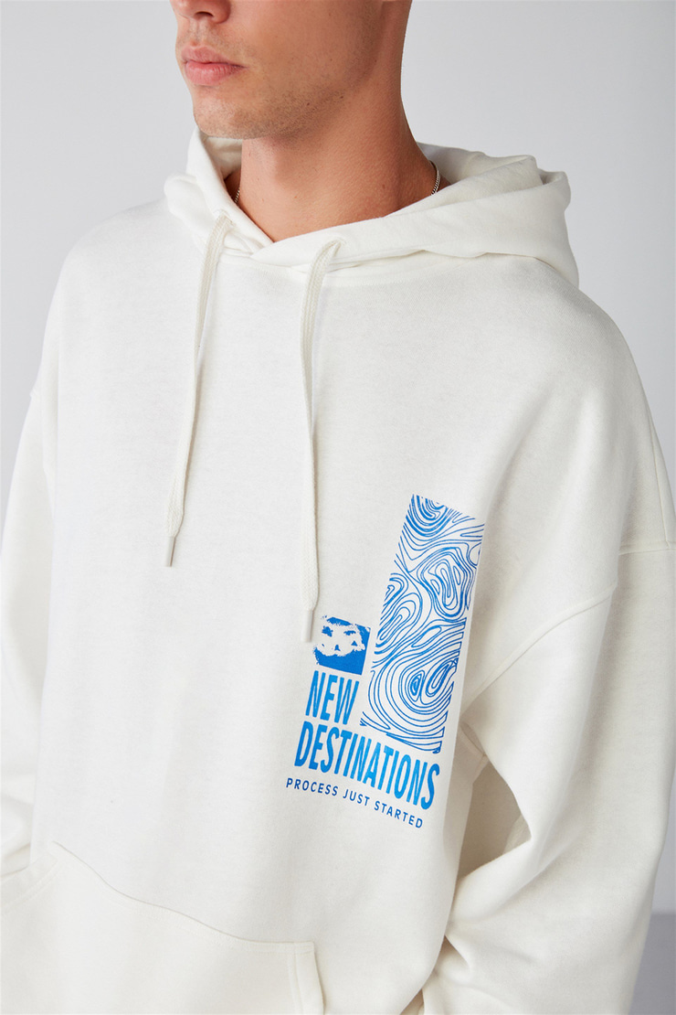 PROCESS Örme Oversize Ekru  Sweatshirt