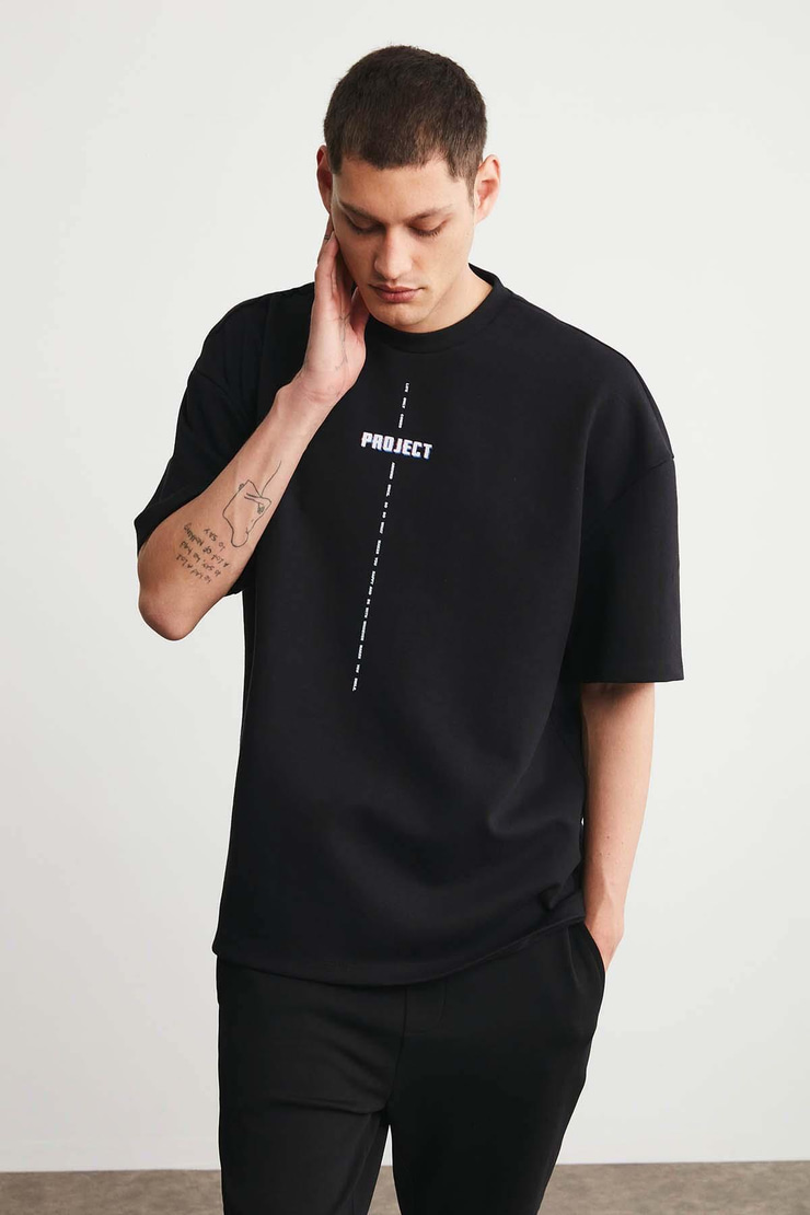 PROJECT  Oversize Siyah  T-Shirt