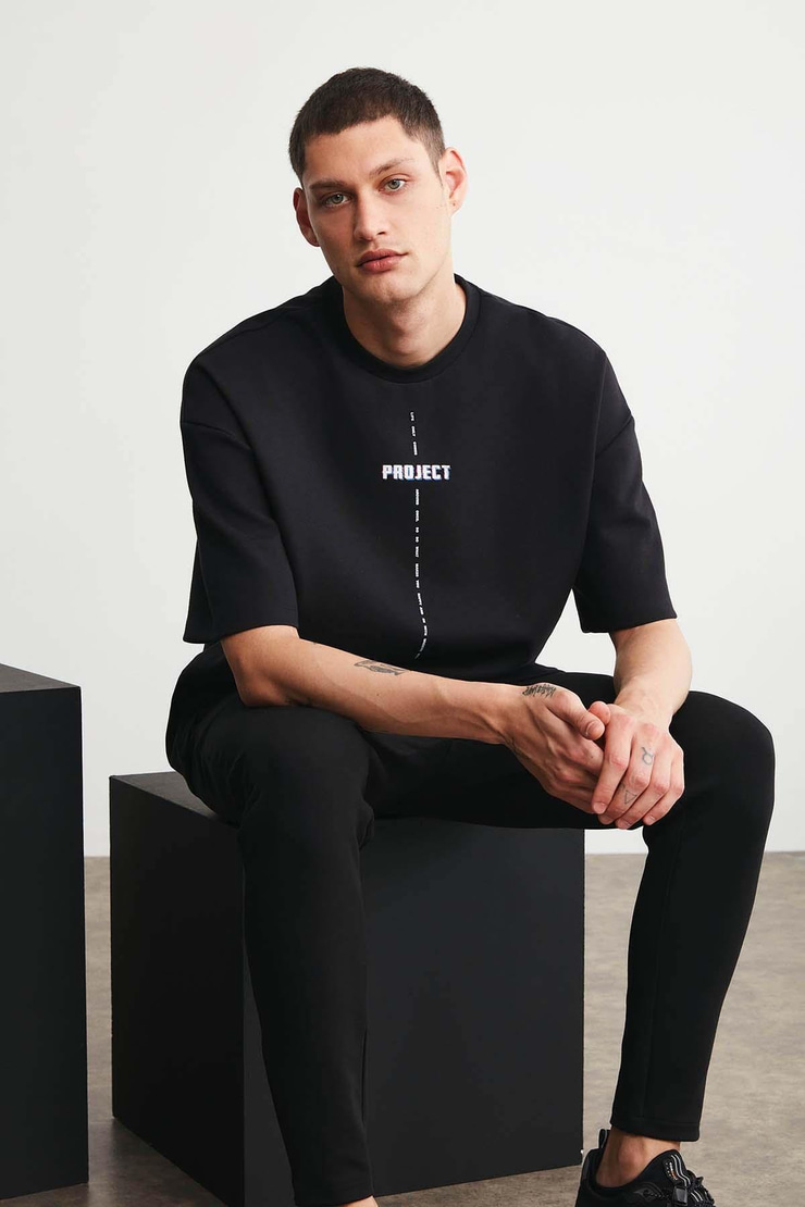 PROJECT  Oversize Siyah  T-Shirt