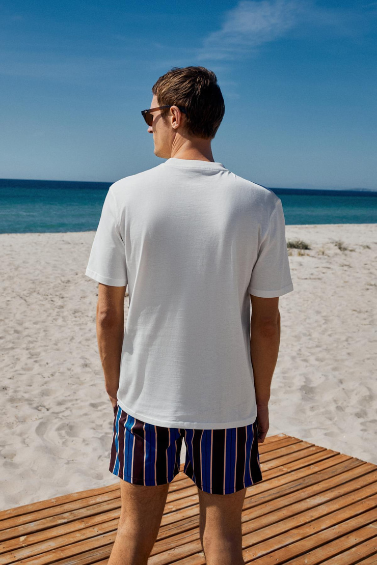 PROVENCE Erkek Bisiklet Yaka %100 Organik Pamuklu Regular Fit Beyaz T-Shirt