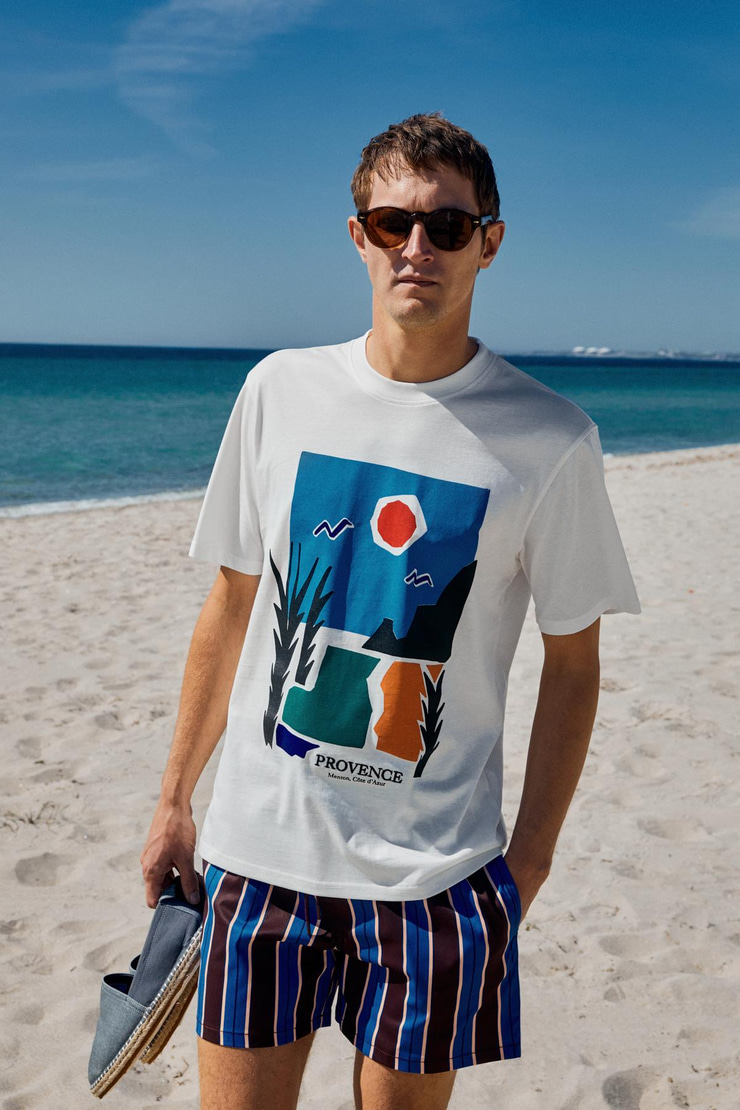 PROVENCE Erkek Bisiklet Yaka %100 Organik Pamuklu Regular Fit Beyaz T-Shirt