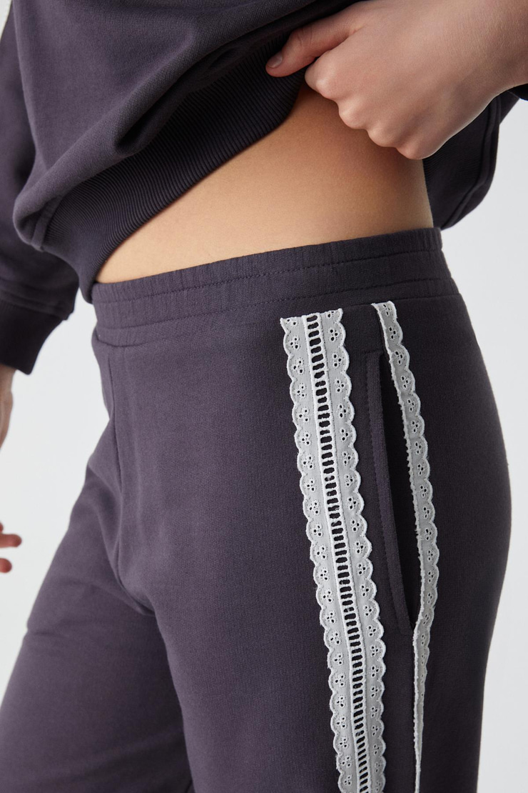 PULSE Kadın %100 Pamuk Mor Eşofman Altı