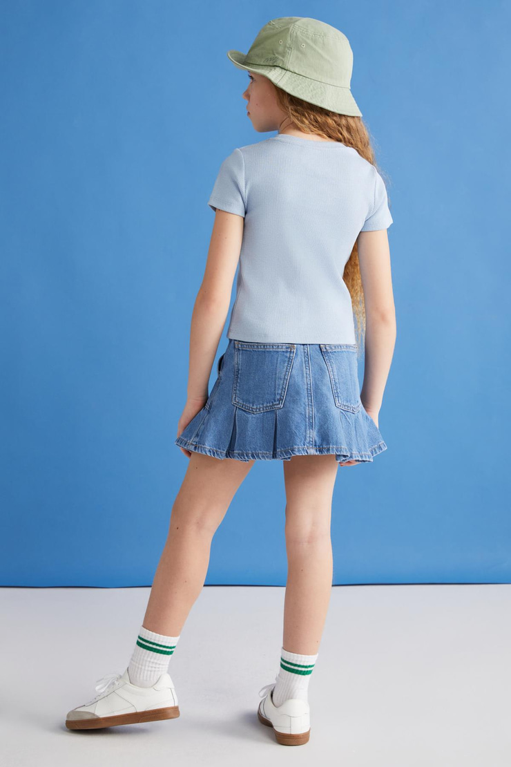 QUARTZ  3-4 Boy Mavi Tekli T-Shirt